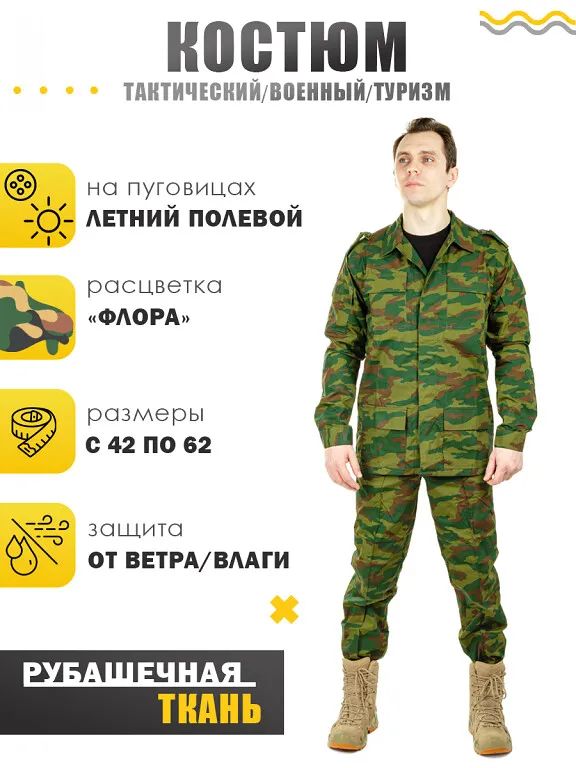 КостюмлетнийПолевой(напуговицах)"флора"(рубашечнаяткань)01010002А