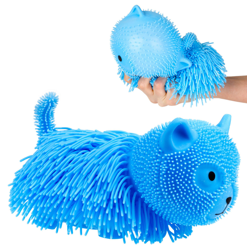 Антистресс-игрушка для рук кот синий 1TOY Йо - Ёжик, для детей и взрослых, 20 см, 1 шт.  #1