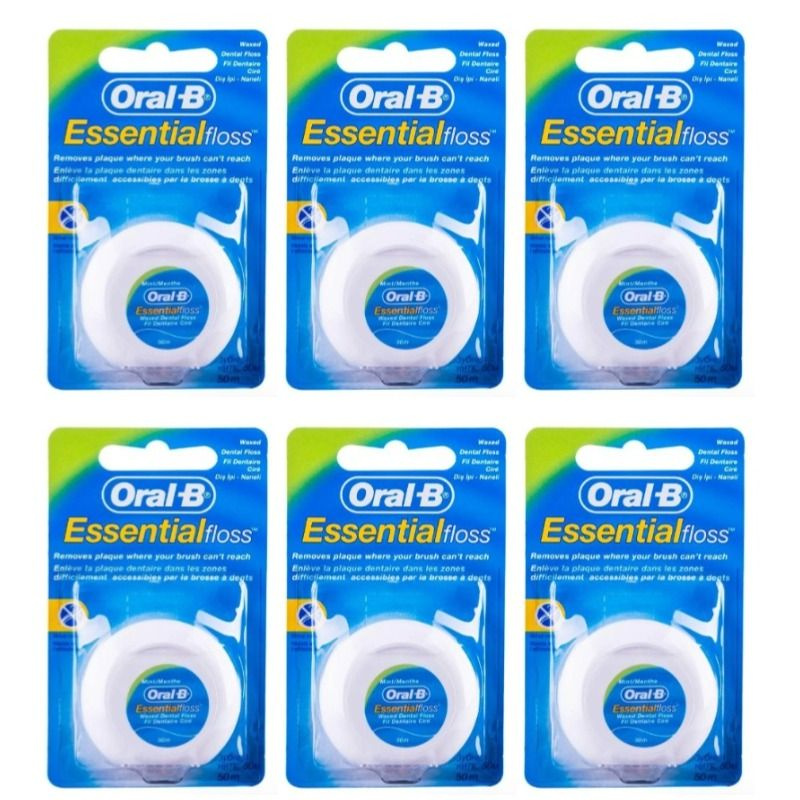 Oral-B Зубная нить, Essential Floss, Мята, 50м, 6шт #1