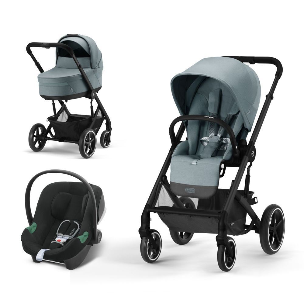 Коляска 3 в 1 Cybex Balios S LUX NEW 2023 Sky Blue с дождевиком, подстаканником, сумкой и автокреслом #1