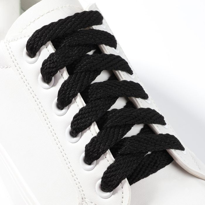 Шнурки для обуви, плоские, 10 мм, 120 см, цвет чёрный, 25 пар #1