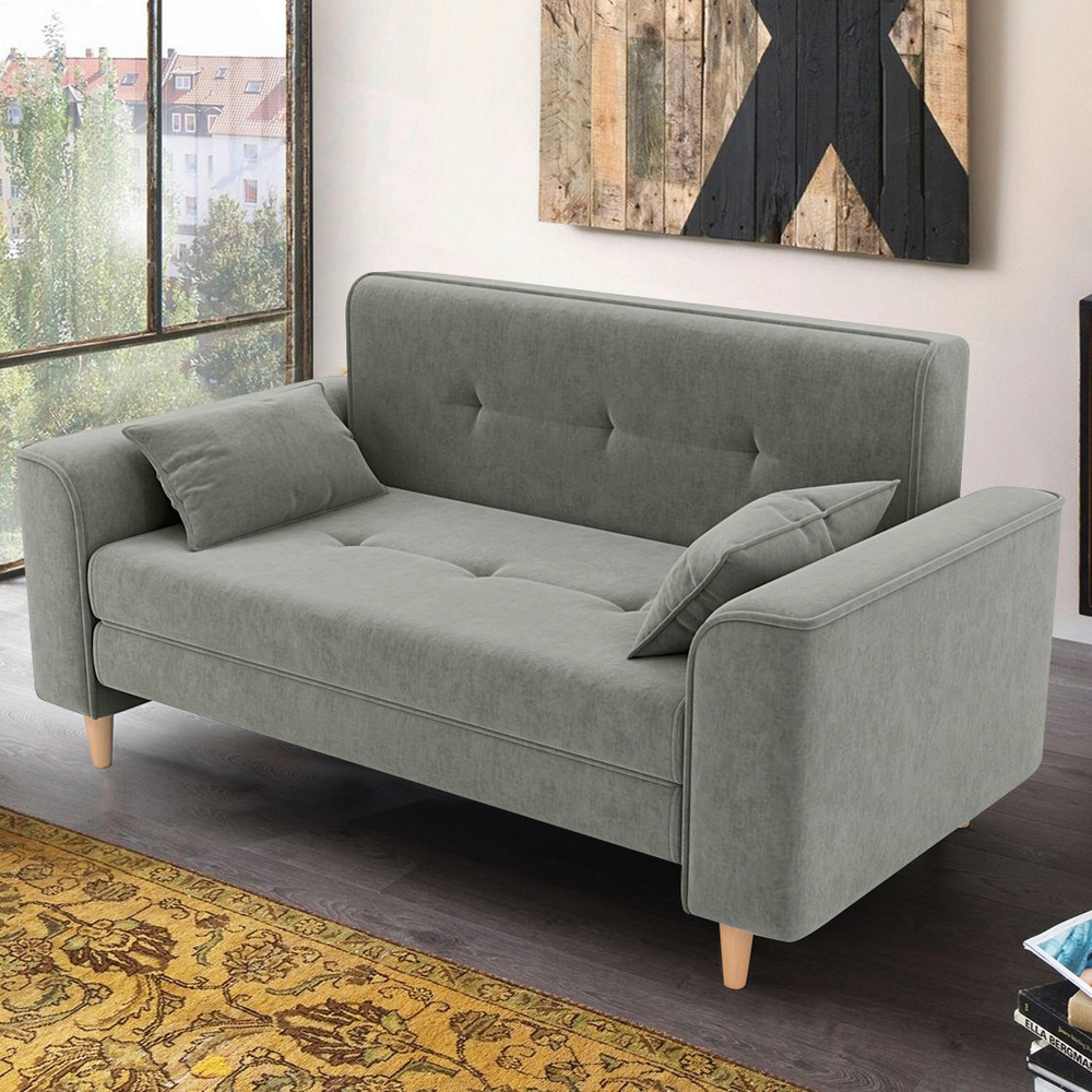 Диван-кровать, раскладной диван, Твист,120х200, серый #1