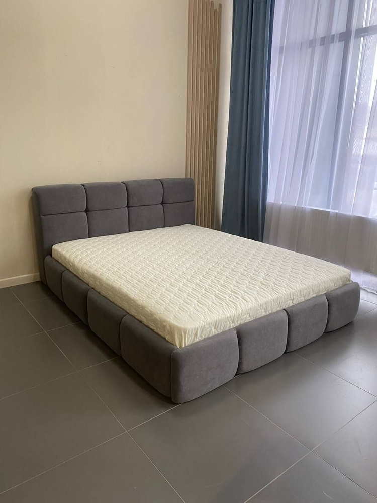 VIERO Кровать Марракеш мягкое изголовье с размером спального места 160х200 с ортопедическим основанием, #1
