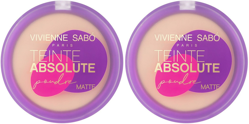 Vivienne Sabo Пудра компактная матирующая Teinte Absolute matte тон 03 светло-персиковый, 6 г, 2 шт  #1