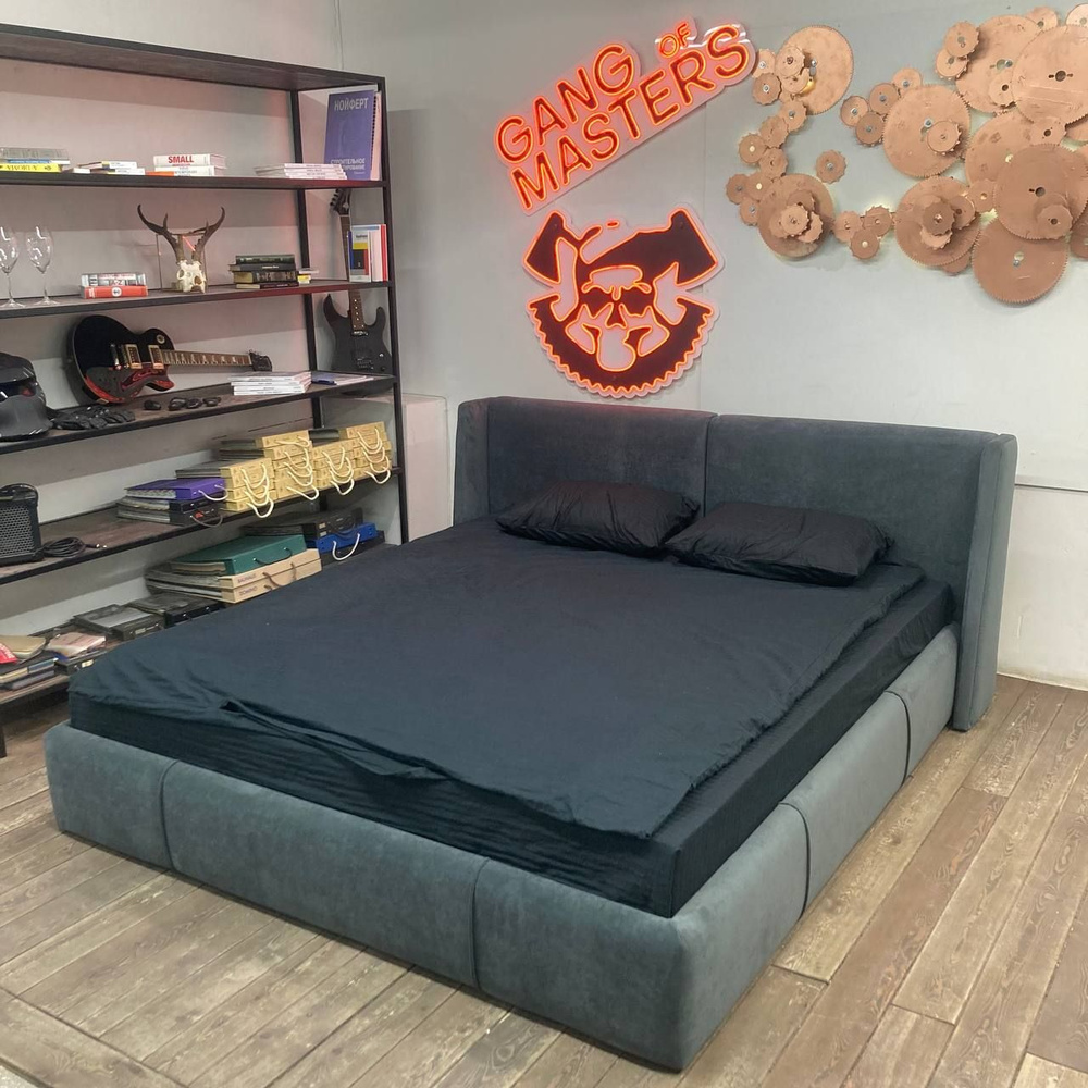 Банда Мастеров Двуспальная кровать, Кровать Касл с подъемным механизмом, 140х200 см  #1
