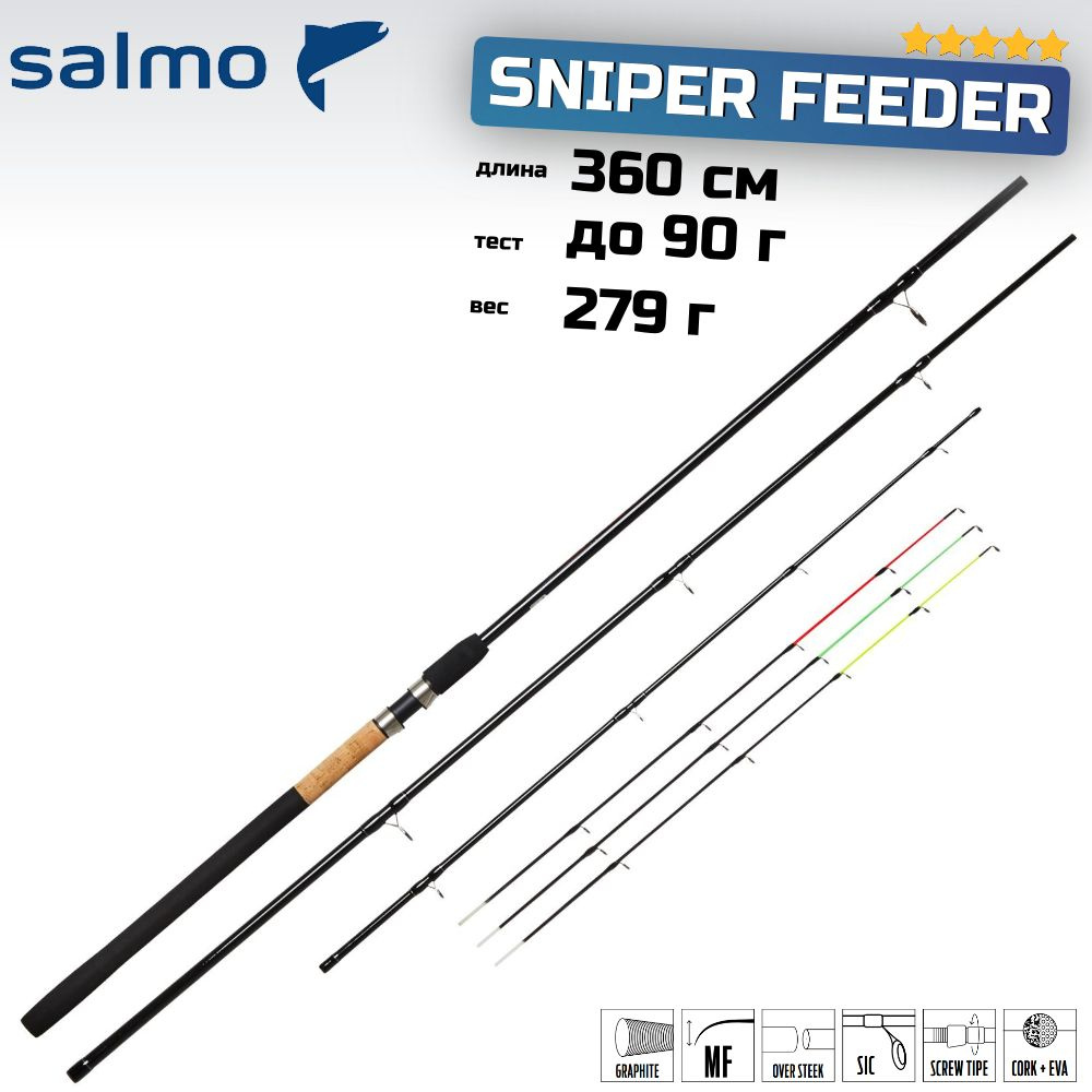 Удилище фидерное SALMO Sniper Feeder 90г, 360см, арт. 4111-360 #1