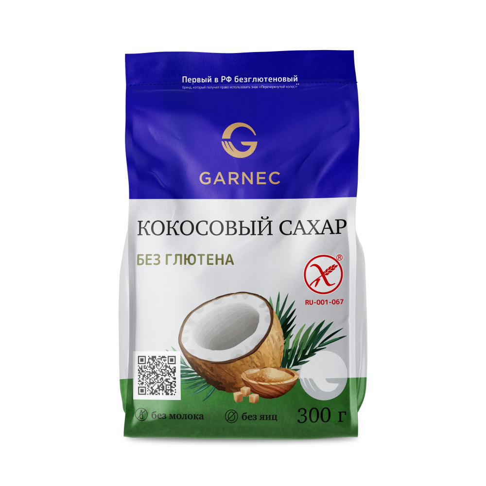 Garnec Сахар Кокосовый, Белый Песок 300г. 1шт. #1