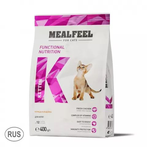 Mealfeel Корм сухой для котят, с курицей и индейкой, 400 гр. #1