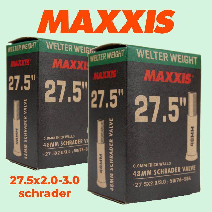 Велокамера Maxxis Welter Weight 27.5x2.0-3.0 0.8 мм вело ниппель Presta 48 мм, 2 штуки  #1