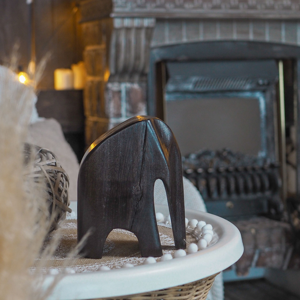 Статуэтка Слон Rustic деревянная, игрушка из березы, интерьерная фигурка из дерева, слоник для интерьера #1