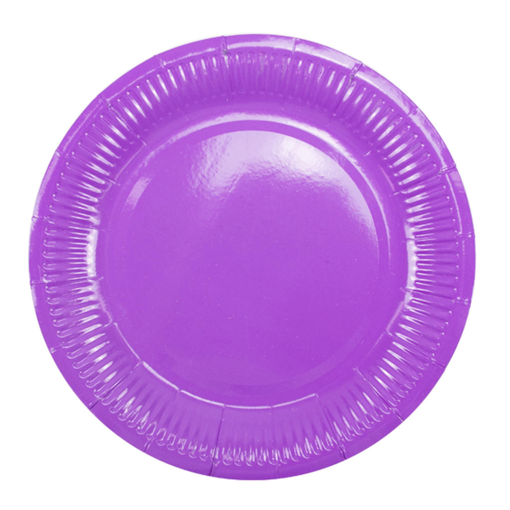 Тарелки бумажные ламинированные Purple 18см 6шт #1