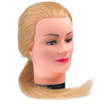 Dewal Голова-манекен учебная для парикмахеров 4151-L-408, натуральный волос, блондинка  #1