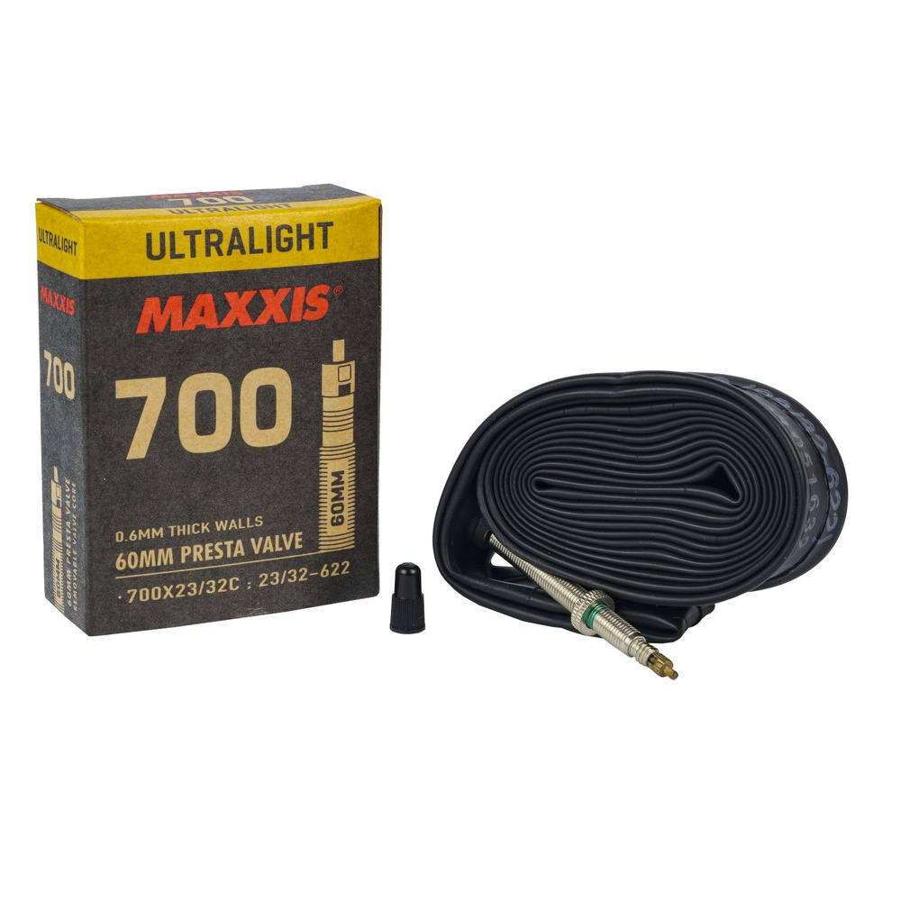 Камера 700x23/32C Maxxis Ultralight, толщина 0.6 мм велониппель 60 мм #1