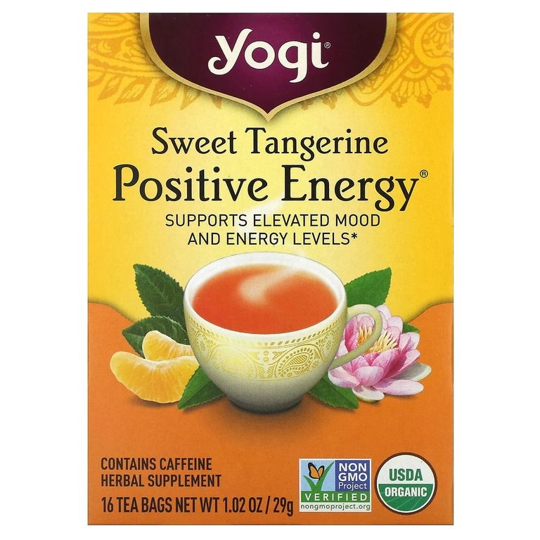 Yogi Tea, Positive Energy, чай для энергии, сладкий мандарин, 16 чайных пакетиков  #1