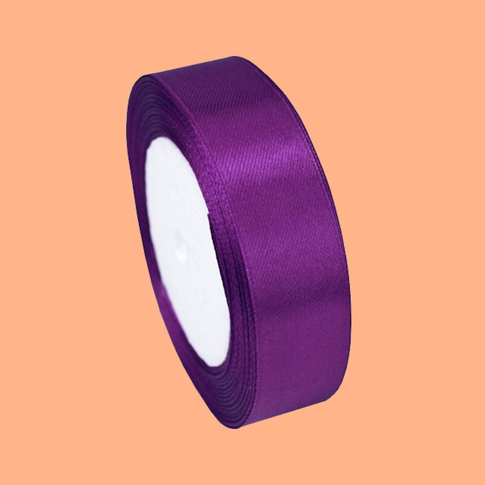 Лента тканная атласная, в рулоне/ цвет Фиолетовый/1 шт #1