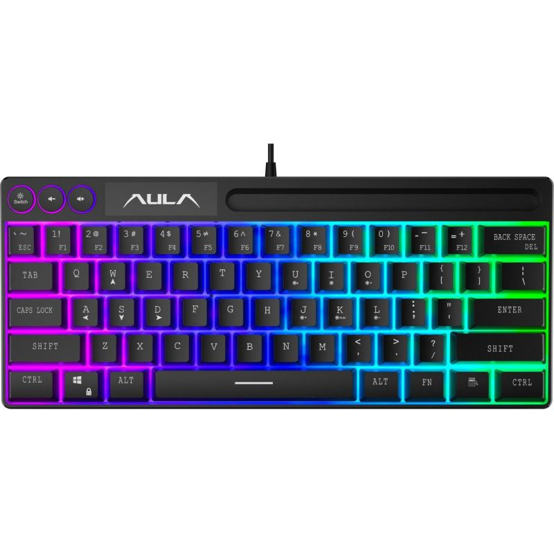 Клавиатура AULA F3061 Мембранная проводная USB,Подсветка, 61 клавиша  #1