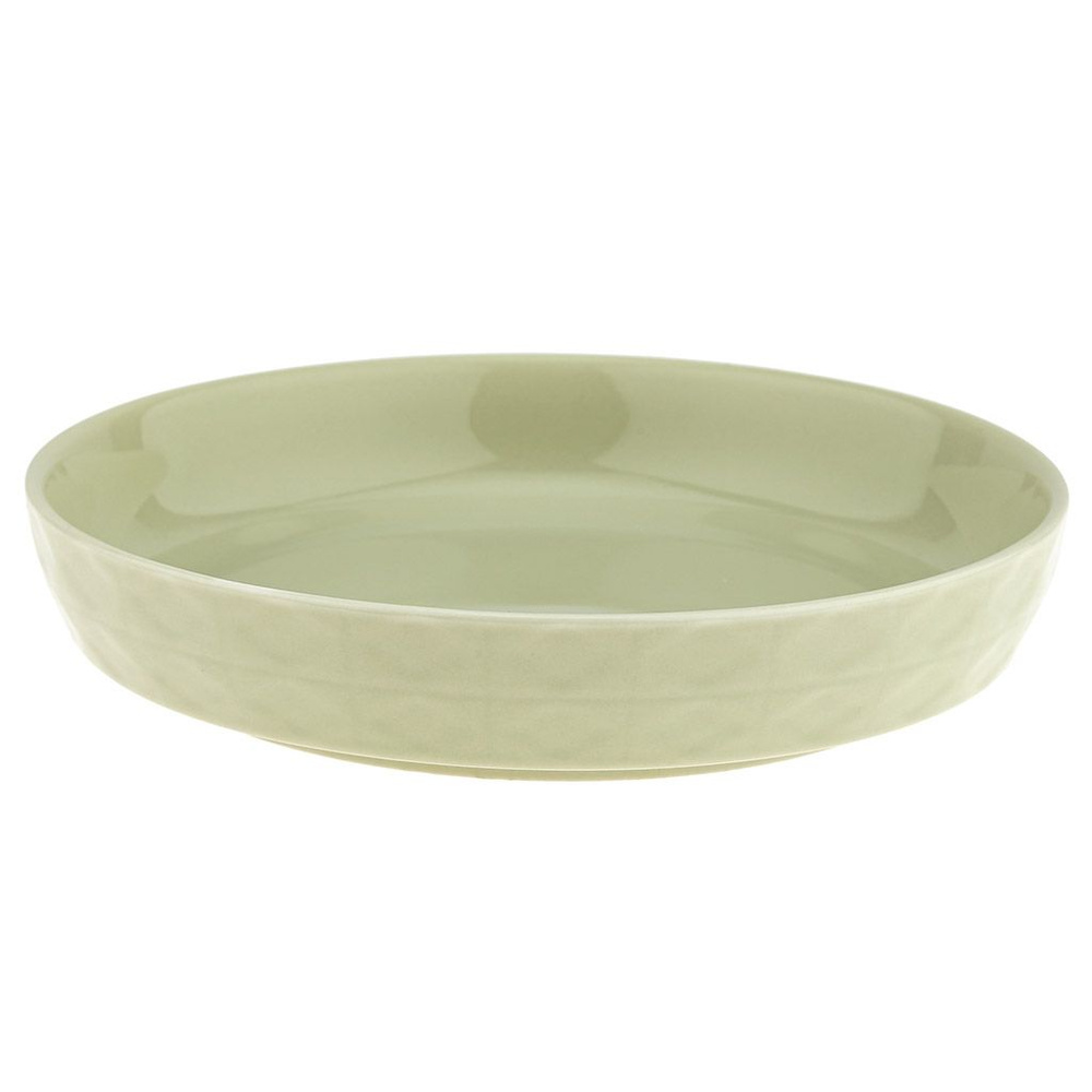 Набор тарелок "Айвори" 3 шт. Тарелка глубокая суповая, д175мм h34мм, 480мл, рельефный декор, шалфейный, #1
