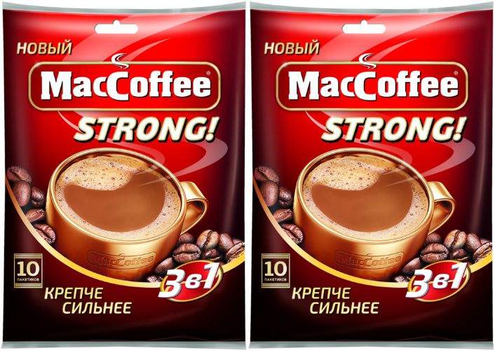 MacCoffee Strong кофейный напиток 3 в 1, 10 шт (2шт) #1