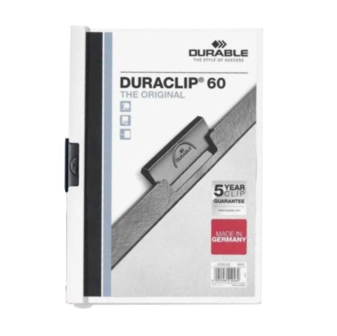 Папка-клип Durable Duraclip 60 с верхним прозрачным листом, А4, 1-60 листов, белый  #1