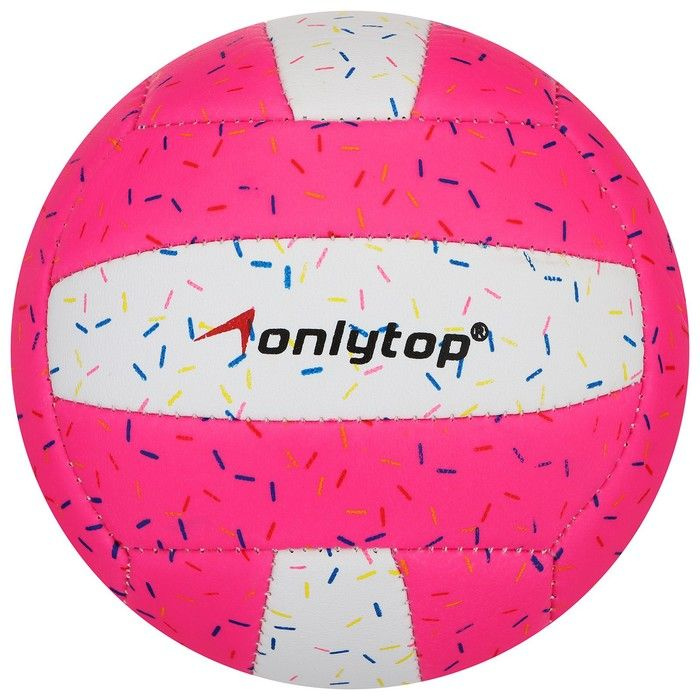 Мяч волейбольный ONLITOP "Пончик", размер 2, 2 подслоя, 18 панелей, бутиловая камера  #1
