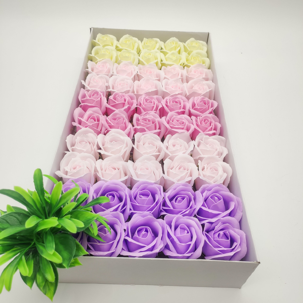 Мыльные розы 50шт мих фиолетовый #1