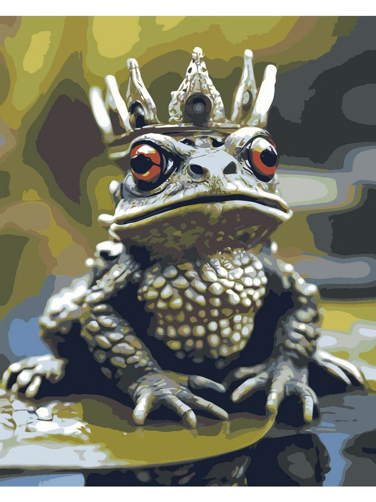 Картина по номерам царевна лягушка в короне на холсте с деревянным подрамником размер 40х50, акриловые #1