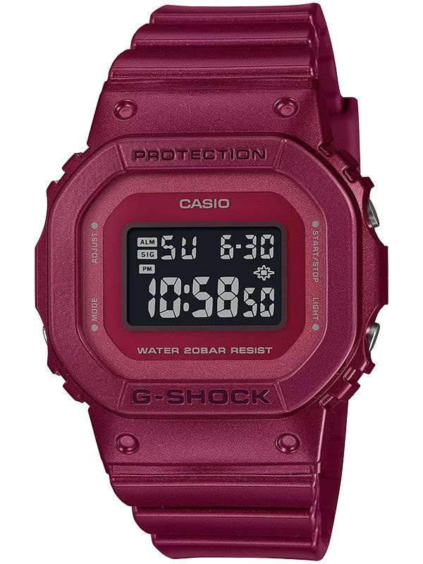 Противоударные водонепроницаемые женские наручные часы Casio G-Shock GMD-S5600RB-4 с подсветкой и будильником #1