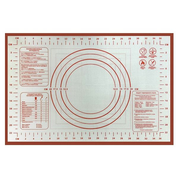 Мультидом Коврик для выпечки 42х27 см, 1, шт. #1