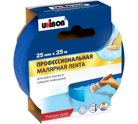 Unibob Малярная лента 25 мм 25 м, 1 шт #1