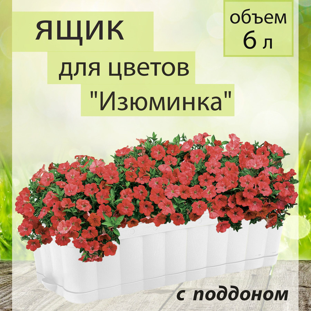 Ящик для цветов, серия: Изюминка, 6 л., цвет: белый, М3354 #1