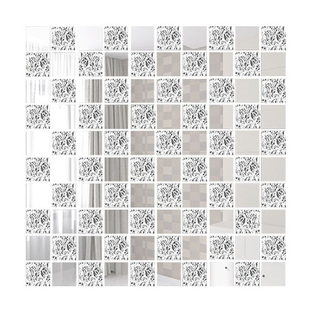 Мозаика зеркальная ДСТ С50Х50 300x300 мм с чипом 25х25 мм (уп. 10 шт) серебро / хрусталь  #1