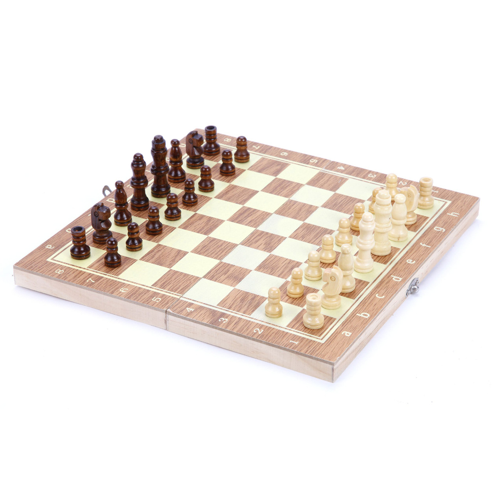 Настольная игра шахматы, шашки, нарды деревянные, поле 24х24 см  #1