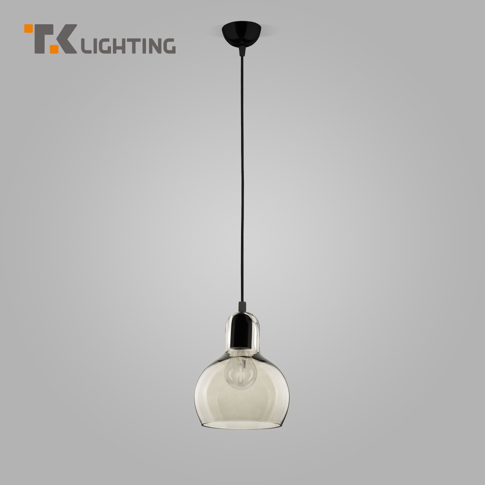 Подвесной светильник со стеклянным плафоном на 1 лампу в стиле минимализм TK Lighting 602 Mango черный/серый #1