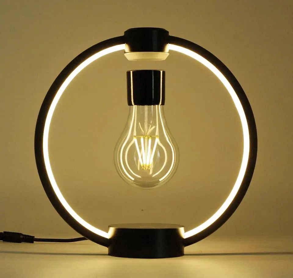 Светильник левитирующая лампа в круглой подставке Black #1