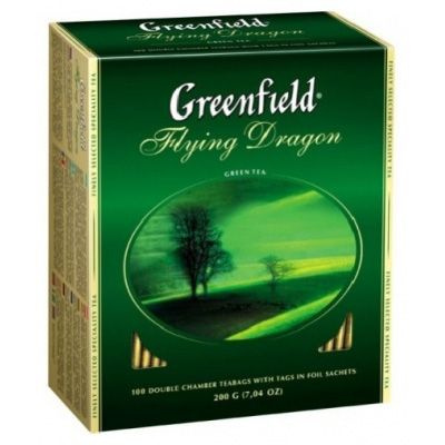 Чай Greenfield Flying Dragon,100пакетов по 2г.,зеленый #1