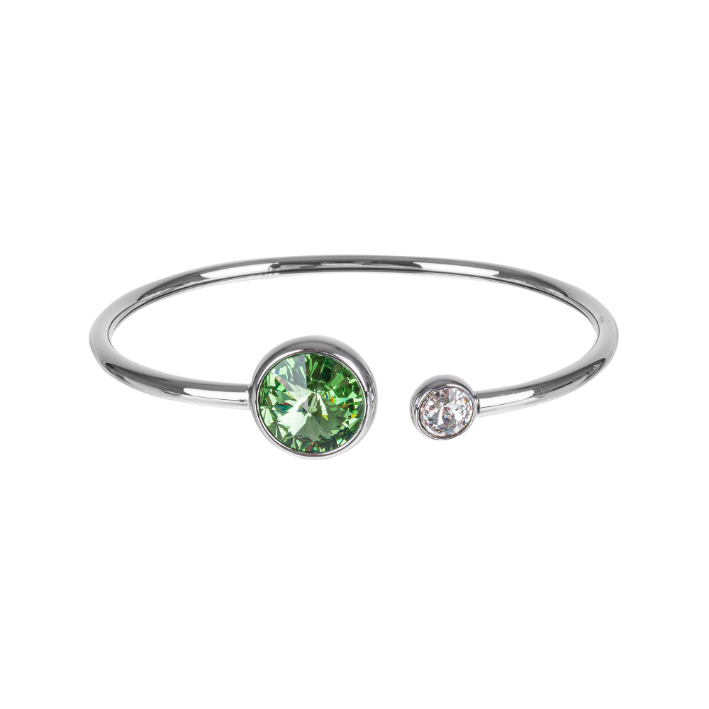 Женский браслет на руку Peridot Fiore Luna жесткий с кристаллами Swarovski  #1