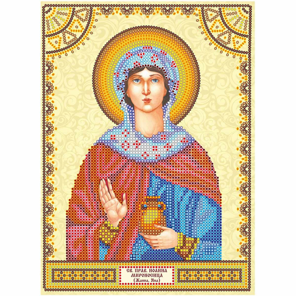 Схема для вышивки бисером Абрис Арт "Святая Иоанна", икона, натуральный художественный холст, 17х23 см, #1