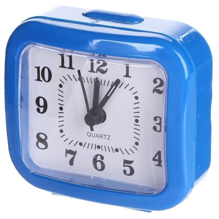 Perfeo Quartz часы-будильник "PF-TC-004", прямоугольные 8*7,5 см, синие  #1
