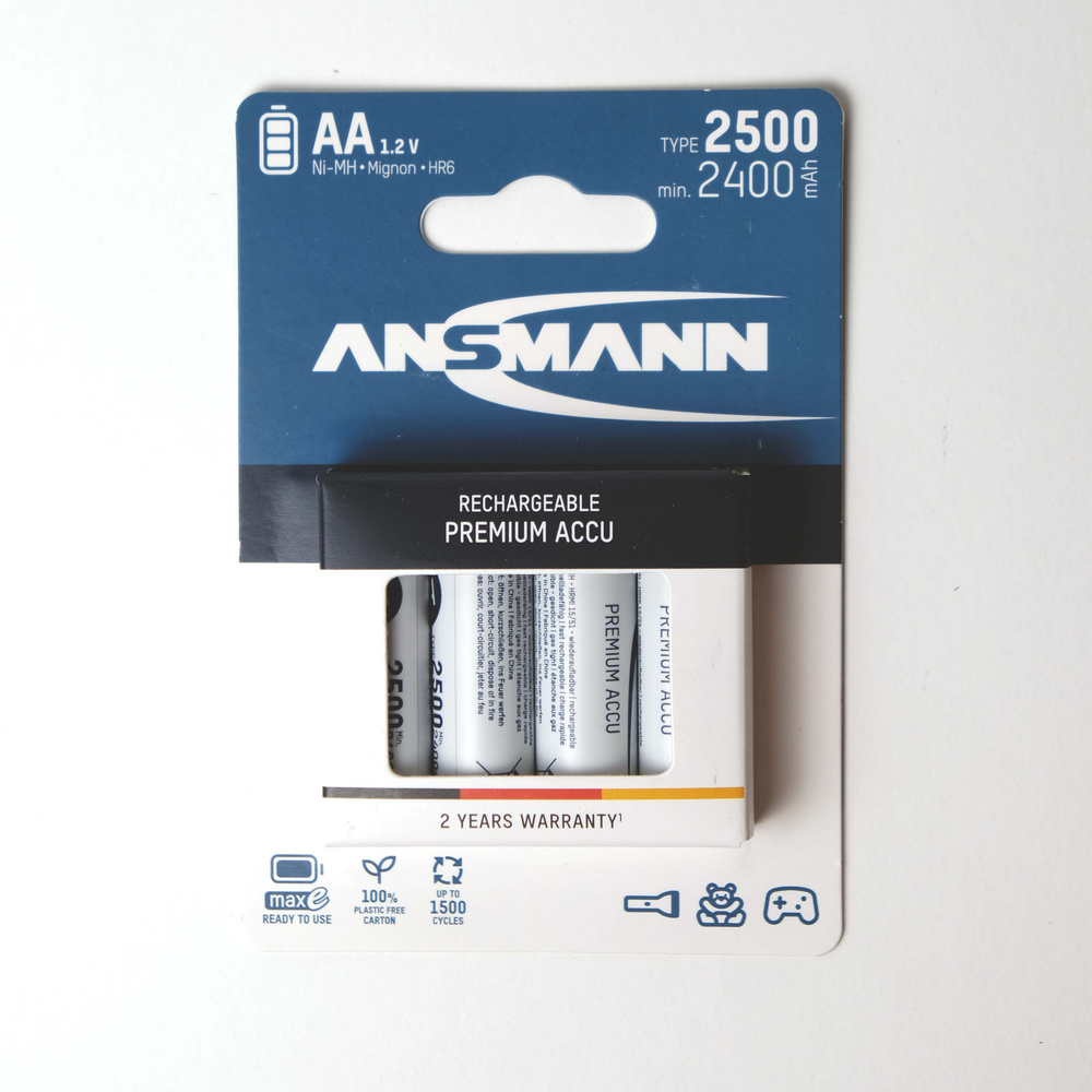ANSMANN Аккумуляторная батарейка AA, 1,2 В, 2500 мАч, 4 шт #1