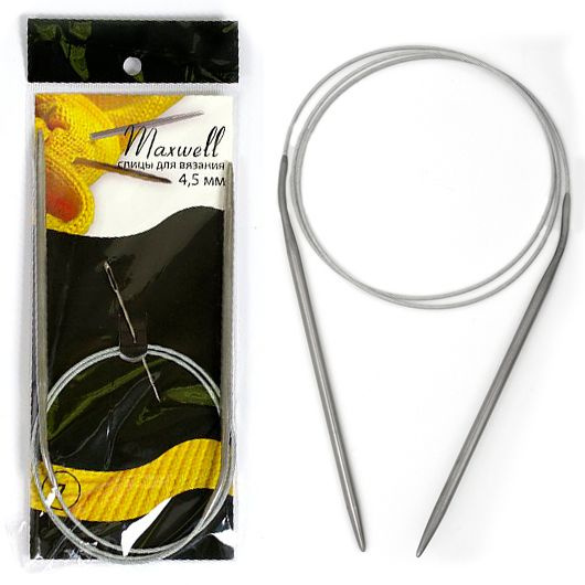 Спицы круговые для вязания на тросиках Maxwell Black 80 СМ х 4, 5мм  #1