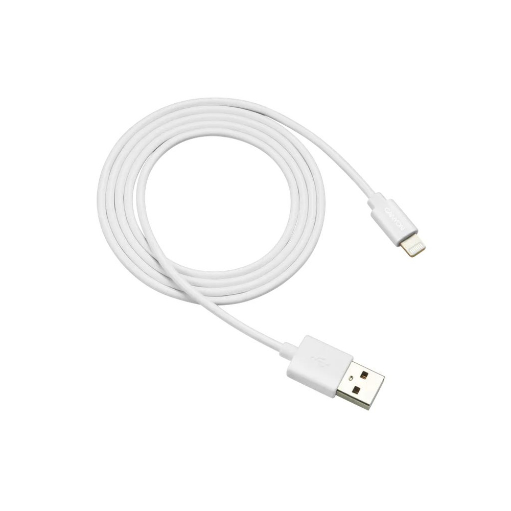 Canyon Кабель для подключения периферийных устройств USB 3.1 Type-A/Apple Lightning, 2 м, белый  #1