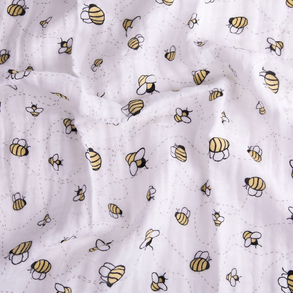 Ткань муслиновая 100% хлопок "PEPPY" EMBRACE 100х125 см Shannon Fabrics bees-a-buzz banana  #1
