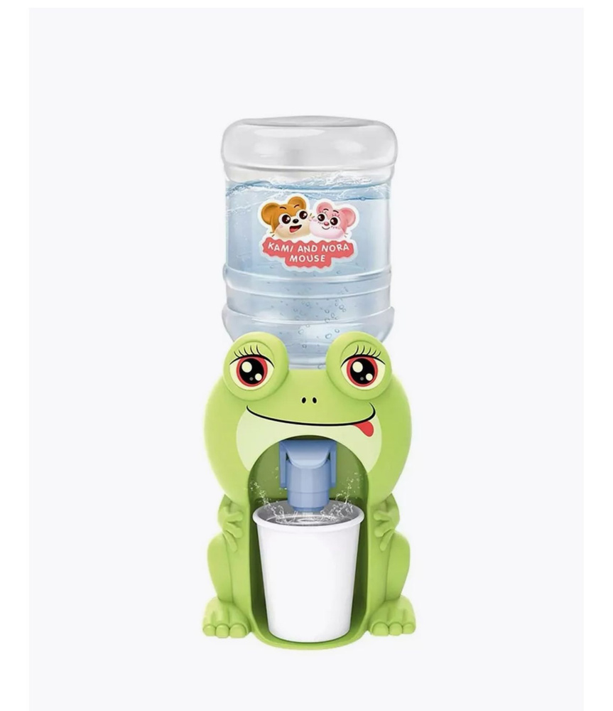 Детский кулер для воды настольный диспенсер лягушонок, 1 стакан, 18 см.  #1