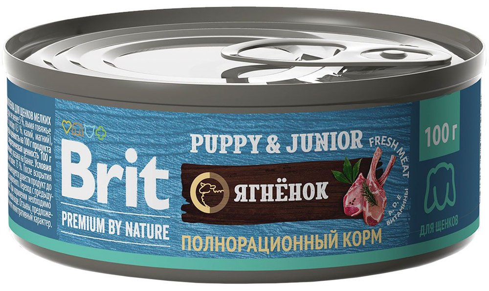 Консервы BRIT PREMIUM BY NATURE DOG для щенков с ягненком (100 гр х 12 шт)  #1