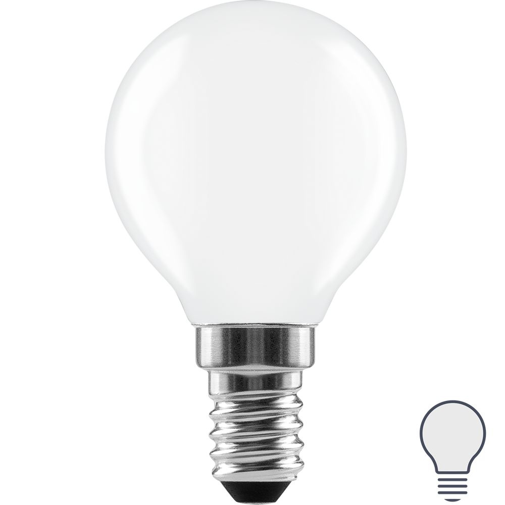 Лампа светодиодная Lexman E14 220-240 В 6 Вт шар матовая 750 лм нейтральный белый свет  #1