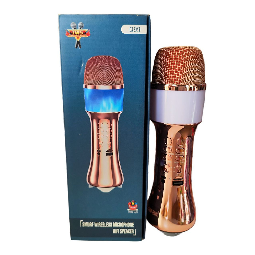 Беспроводной караоке микрофон Q99 розовый #1