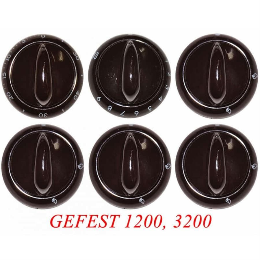 Комплект ручек 01040582 для газовой плиты Gefest 1200, 3200 (коричневые)  #1