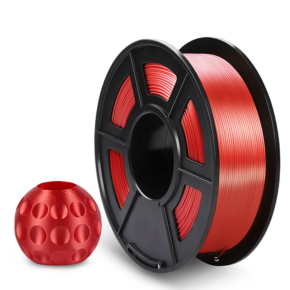 Филамент NVPRINT Silk PLA+ Red для 3D печати диаметр 1.75мм длина 330 метров масса 1 кг  #1
