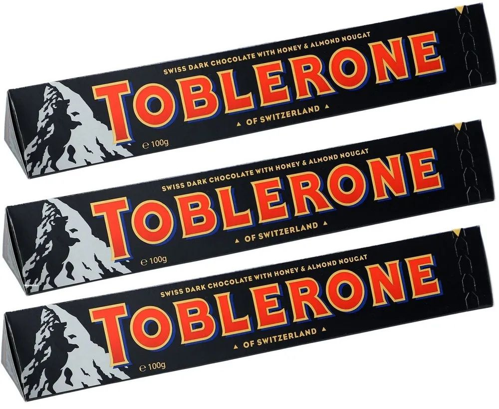 Шоколад Toblerone Dark 3 шт. 100 г. (Швейцария) #1