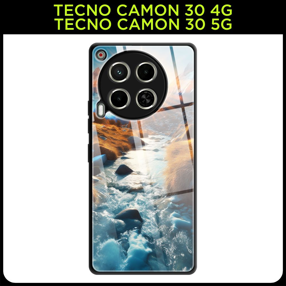Стеклянный чехол на Tecno Camon 30 4G/Tecno Camon 30 5G / Текно Камон 30 4G/Текно Камон 30 5G с принтом #1